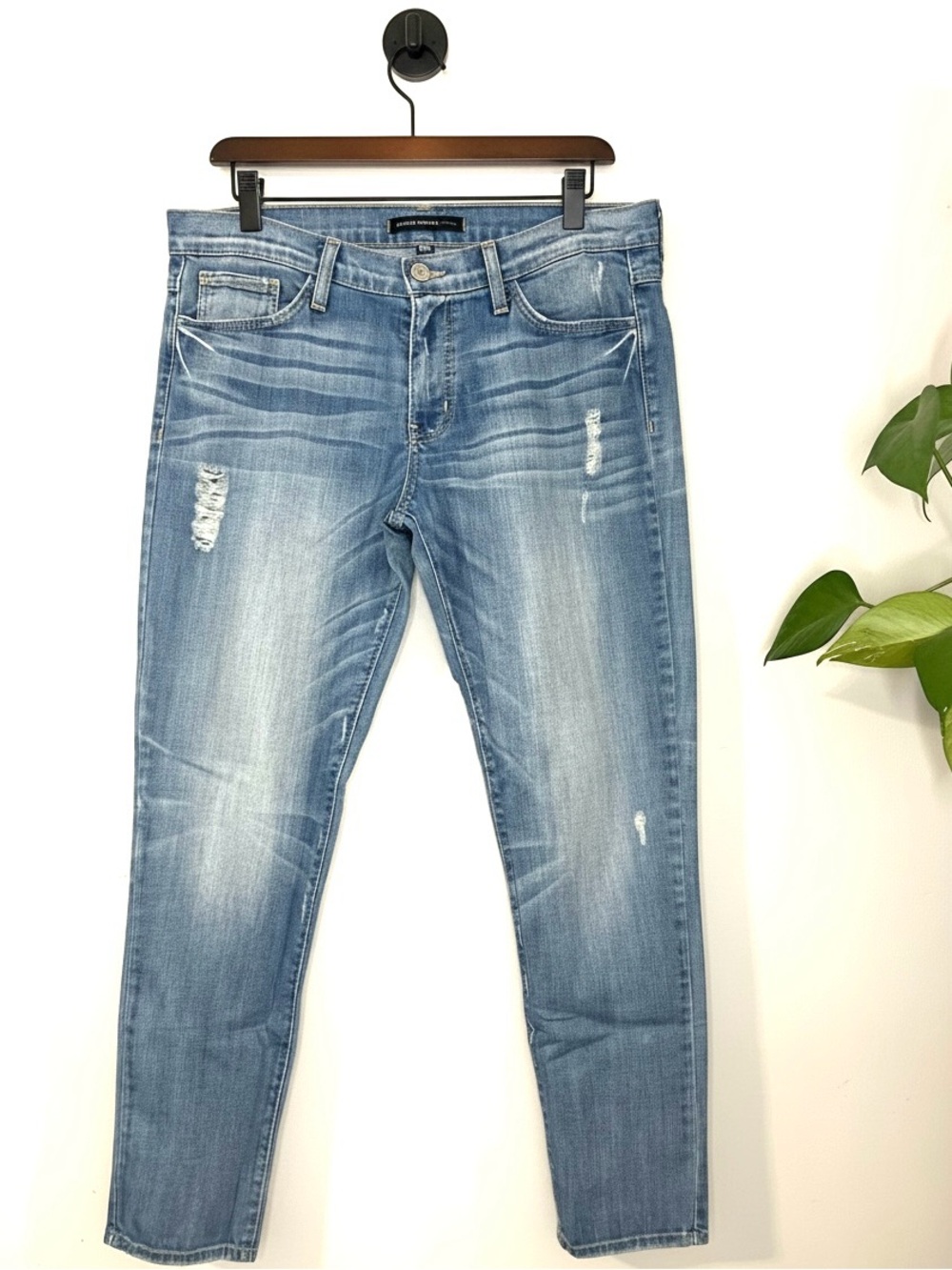 Flying Monkey Platinum High Rise Distressed Skinny Jeans Womens 27 Med Wash